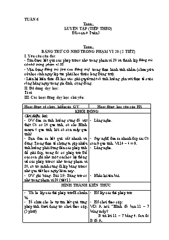 Giáo án Toán + Tiếng Việt 2 - Tuần 6