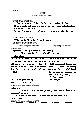 Giáo án Toán + Tiếng Việt 3 - Tuần 16