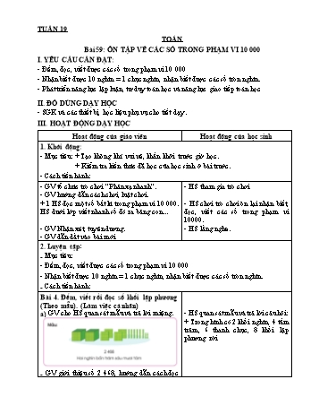 Giáo án Toán + Tiếng Việt 3 - Tuần 19