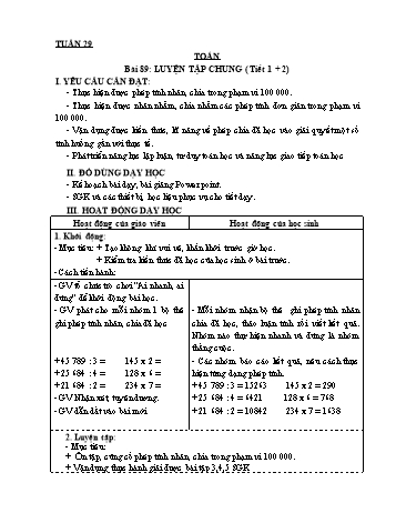 Giáo án Toán + Tiếng Việt 4 - Tuần 29
