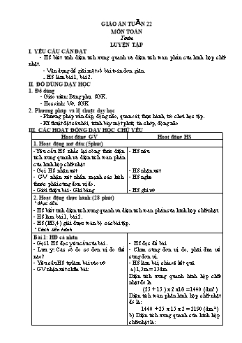 Giáo án Toán + Tiếng Việt 5 - Tuần 22