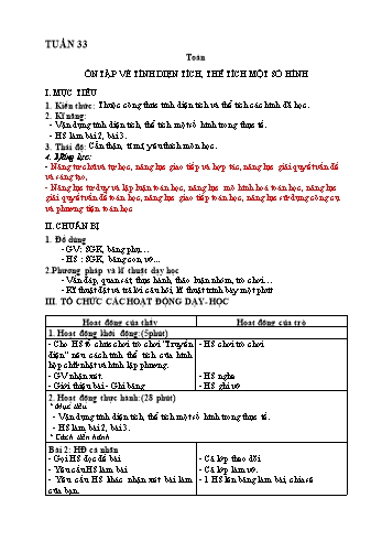 Giáo án Toán + Tiếng Việt 5 - Tuần 33