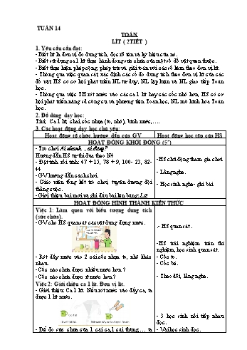 Giáo án Toán + Tiếng Việt Khối 2 - Tuần 14