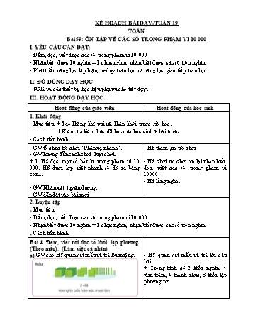 Giáo án Toán + Tiếng Việt Lớp 3 - Tuần 19