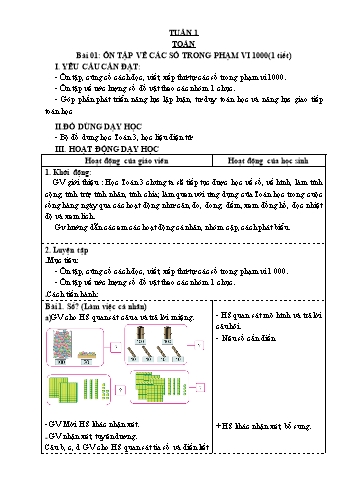 Kế hoạch bài dạy các môn Khối 3 - Tuần 1