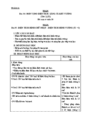 Kế hoạch bài dạy các môn Khối 3 - Tuần 31