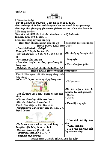 Kế hoạch bài dạy các môn Lớp 2 - Tuần 14