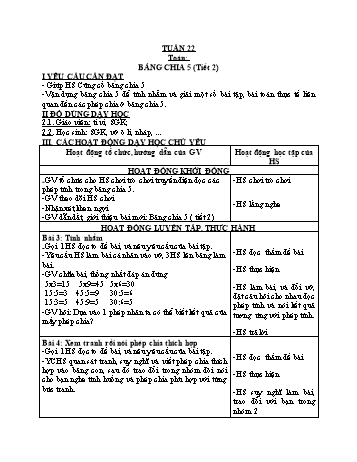 Kế hoạch bài dạy các môn Lớp 2 - Tuần 22