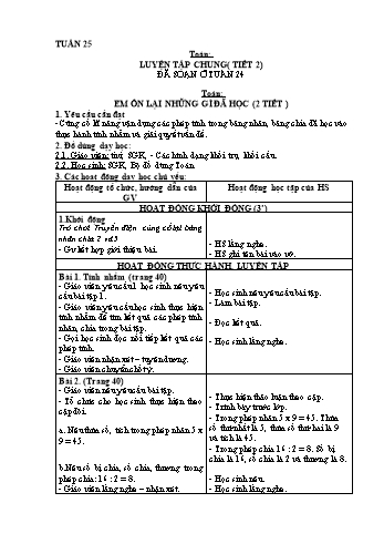 Kế hoạch bài dạy các môn Lớp 2 - Tuần 25