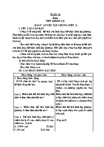 Kế hoạch bài dạy các môn Lớp 5 - Tuần 26